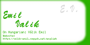 emil valik business card